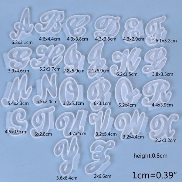 

other r2le 26pcs/set diy crafts english letters crystal epoxy resin mold az alphabet shaped pendant key chain silicone mould