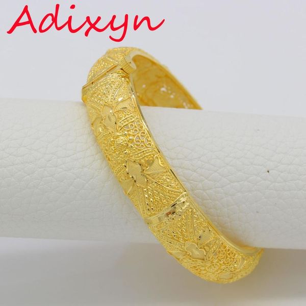 

bangle adixyn 6.8cm/2.68inch dubai bangles for women 24k gold color/copper bangles bracelet african/arab/middle easter party gifts, Black