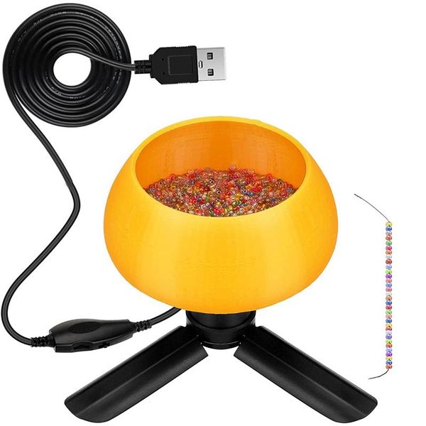 

polish electric bead spinner kit adjustable speed spin bead loader for jewelry making with beading needles curved needles, Blue