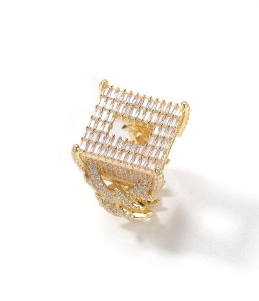 

ice out bling cz rings for men fashion bling hiphop jewelry pop hip hop zircon ring couplesgift7477251, Golden;silver