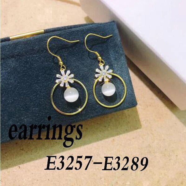 

stud fashion exquisite sterling silver 925 earring e3257 e3289, Golden;silver