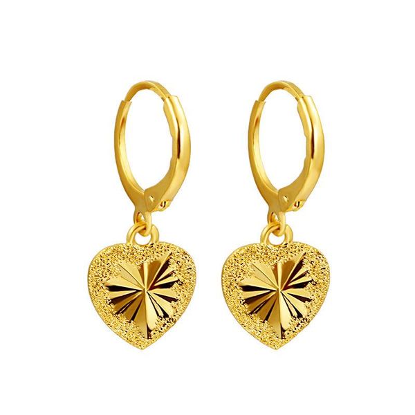 

knot 24k yellow gold drop earring for women fine romantic heart jewelry, Silver
