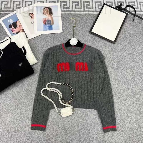 

women's sweaters designer winter women sweater designer sweatshirt wool sweaters womens knitwear letter embroidery pullover short jacke, White;black