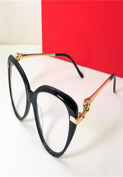 

new fashion design cat eye frame optical eyewear 0283 animal decoration vintage simple style with box can do prescription lenses5851063, Black