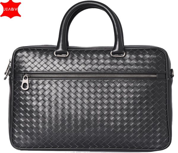 

men bags mini briefcase handbags leather lapbag cowskin genuine leather woven commercial business men039s bags 2020 small s2428898