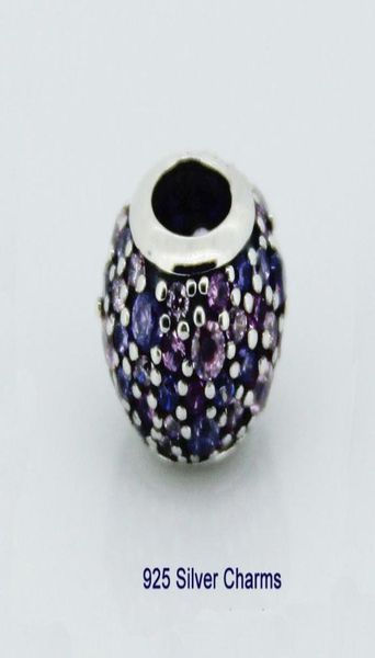 

fits pandora charms bracelet authentic 925 sterling silver bead purple pink pave lights women charm diy jewelry 5032695