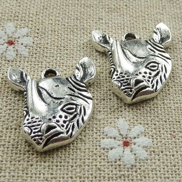 

other 105 pieces tibetan silver rhino charms 23x20mm #438