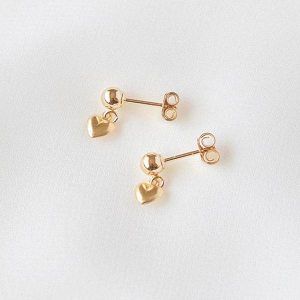 

knot 14k gold filled tiny heart earrings minimalism jewelry oorbellen brincos vintage pendientes boho gold earrings for women, Silver