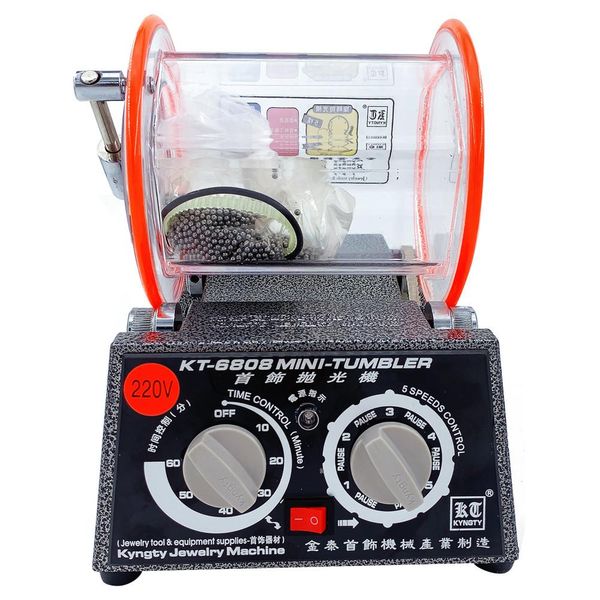 

other 220v kt6808 rotary tumbler + ( 1 pound polishing media round beads barrel tumbler for jewelry jewelry polishing machine