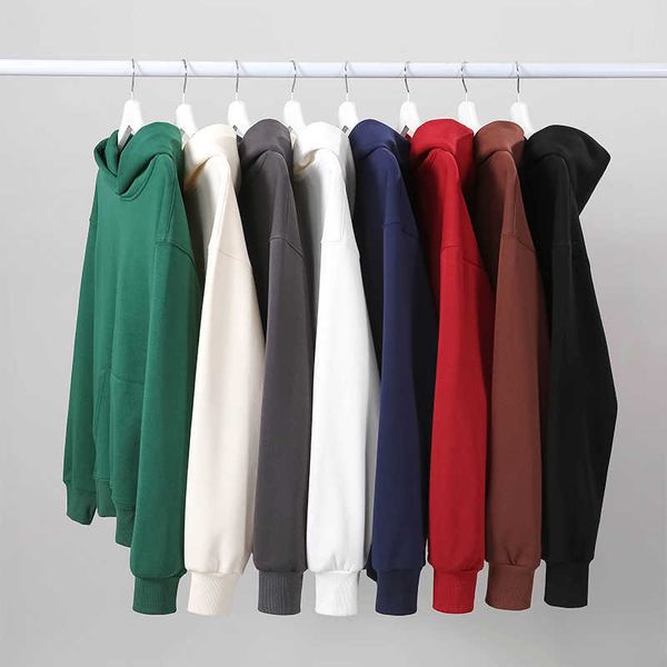 

2023 mens hoodie long sleeve rhude highquality tess designer casual fashion cotton plain heavyweight blank oversized custom womens plus size, Black