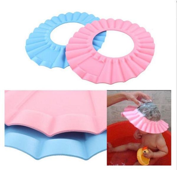 

2014 new adjustable shower protect shampoo for baby health bathing waterproof caps children wash hair shield hat with drop shippin8412994