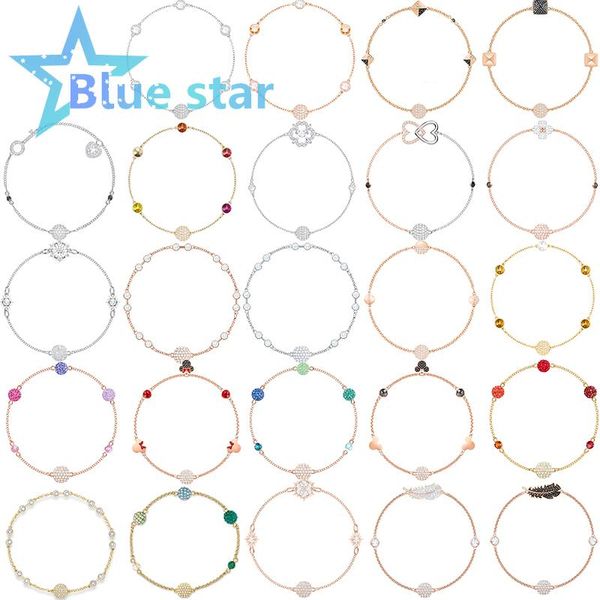 

bangle swa christmas gifts for new year 2022 trends women's jewelry store austrian crystal jewelry 17cm magnetic buckle charm bracelet, Black