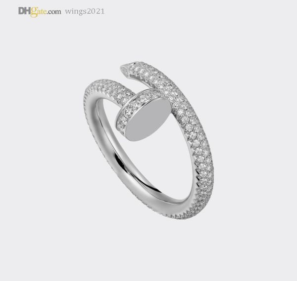 

designer rings nail ring carti band diamondpaved ring silver womenmen luxury jewelry titanium steel goldplated never fade not a3624998