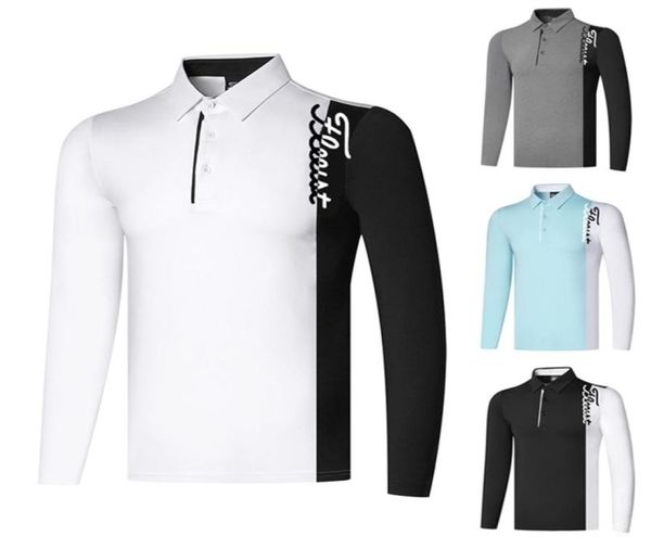 

golf clothing long sleeve tshirt men039s outdoor sports ventilation dry and sweat wicking moisture absorption golf wear 2207077751765, Black;blue