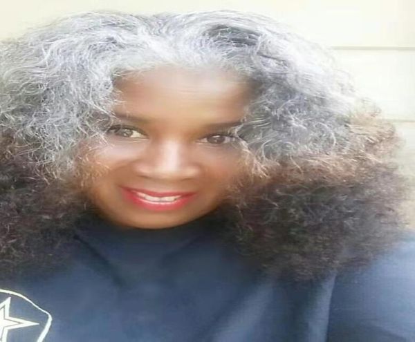 

salt and pepper gray hair balayaged real hair ponytail drawstring clip in naturally grey puff bun er toupee women human hairs 5077104, Black