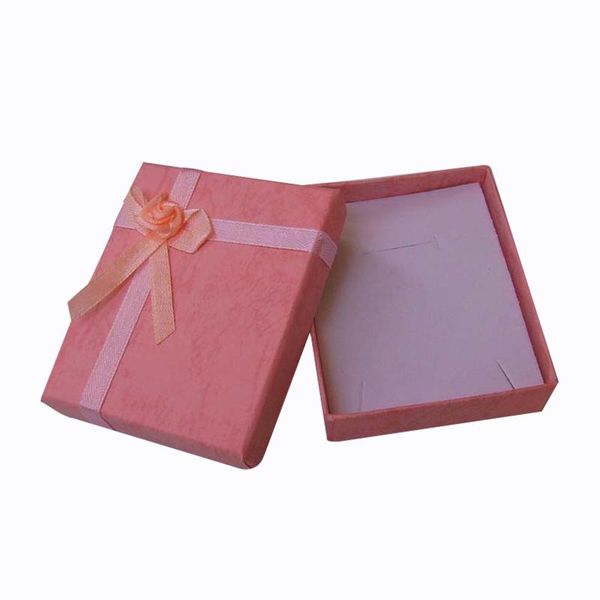 

boxes 24pcs paper jewelry box for necklace earring ring 7x8x2.5cm pink cardboard gift packaging display with white sponge, Black;white