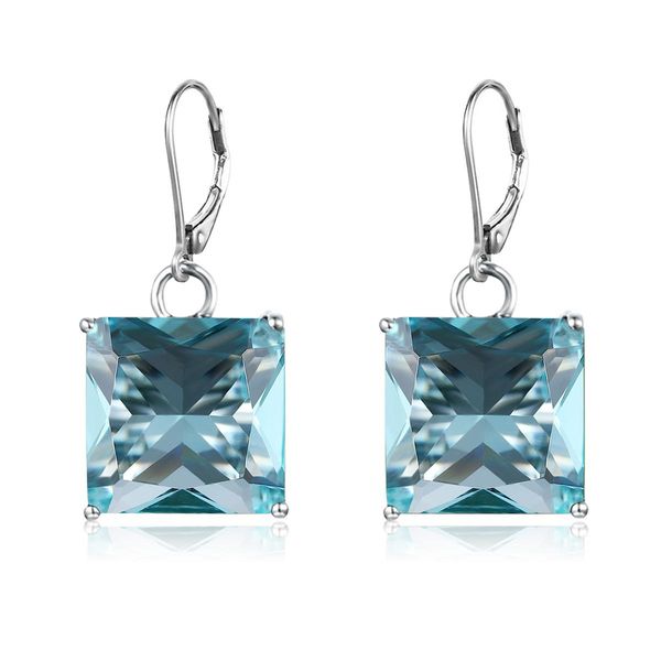

knot szjinao aquamarine earring 925 sterling silver women's earrings blue elegant birthday party gift female fine jewelry
