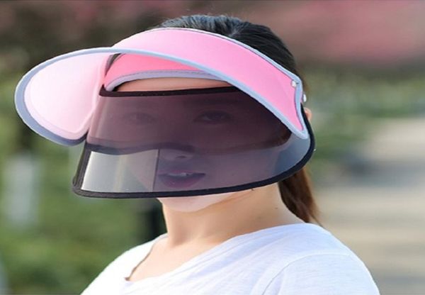 

2017 summer fashion women visor empty sun hat wide large brim face sunscreen cap beach travel hats sun protection caps6564401, Blue;gray