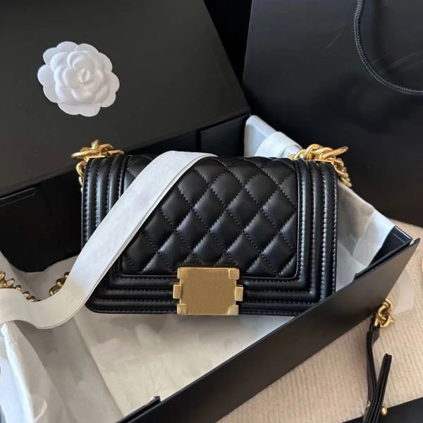 

Classic Dia Quilted Le Boy Flap Sheepskin Shoulder Crossbody Bags Sier/gold Hardware Chain Bag Women Square Handbags Outdoor Sacoche Purses 20CM, Watermelon