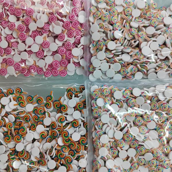 

polish 500pieces 1014mm diy resin candy lollipop sticker half beads scrapbook for woman kids hairpin jewelry making accessories 2022, Blue