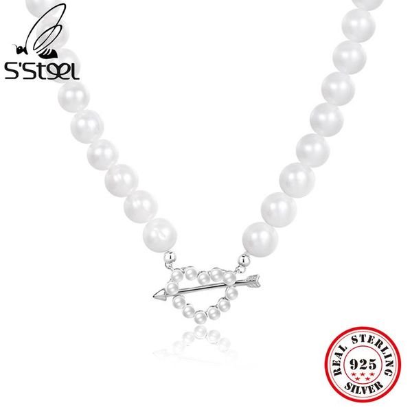 

necklaces s'steel 925 silver love heart pearl necklace gift for women punk designer wedding necklaces trends 2022 accessories fine jewe