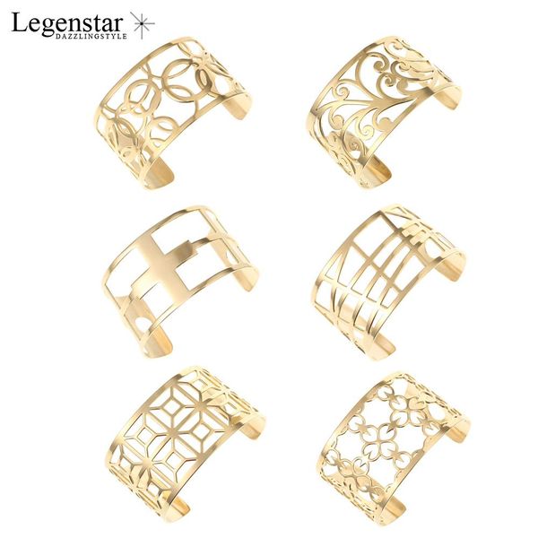 

bangle legenstar bangles bracelets for women hollow stainless steel cuff bangles bijoux manchette femme bracelet gold color pulseiras, Black