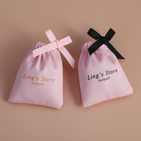 

anklets 50 custom jewelry necklace earring package pouch pink cotton canvas gift bags with ribbon wedding favors candy goodie bag, Red;blue