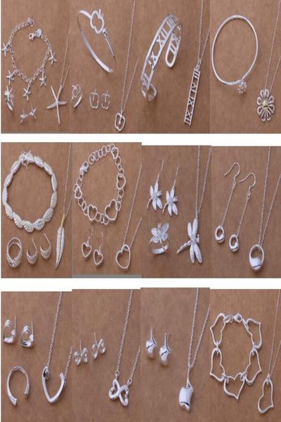 

with tracking number new fashion women039s charming jewelry 925 silver 12 mix jewelry set 14599925543, Black