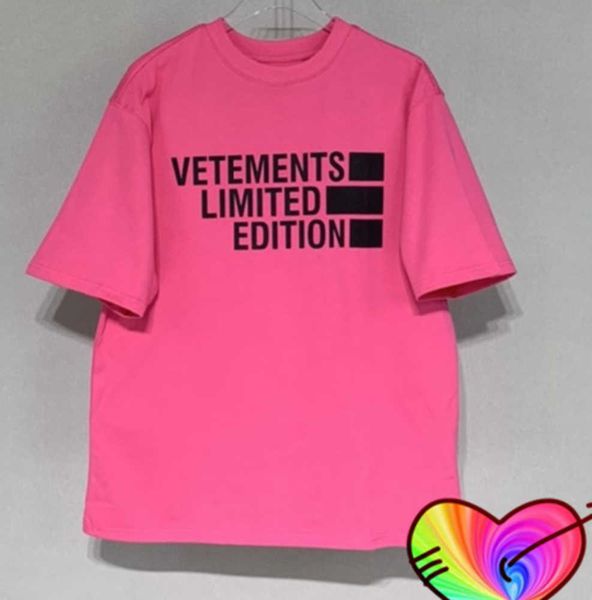 

new womens pink limited edition big t-shirt men women 1 1 vetements tee print vtm short sleeve t-shirt, White;black