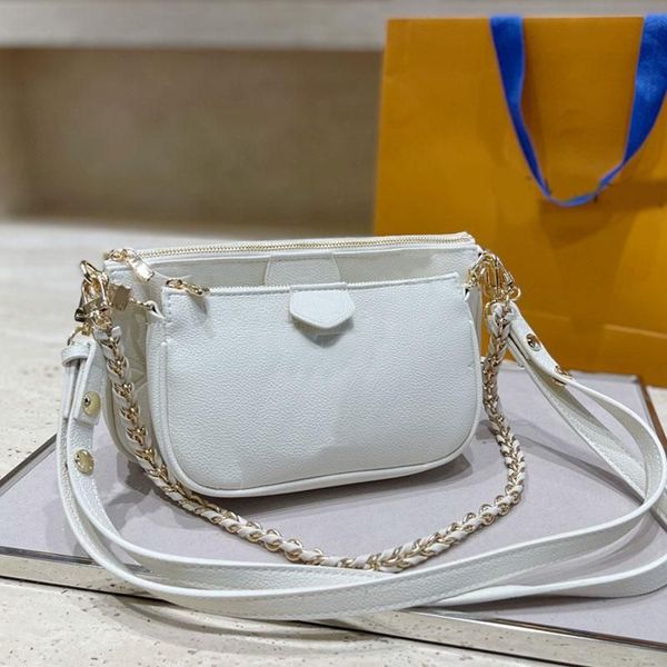 

shoulder bags women purse wallets cross body bag genuine leather printing letter zipper detachable chain plain three pic, Black;red