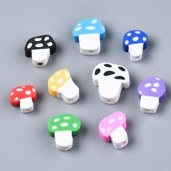 

crystal 1000pcs cartoon mushroom polymer clay beads mix color clay spacer beads for making bracelet necklace diy accessories