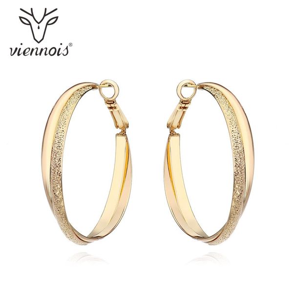 

huggie viennois korean geometric round hoop earrings for women gold color big circle hoop earrings fashion jewelry accessories gifts, Golden;silver