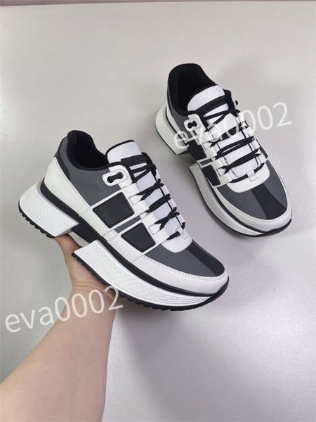 

2023 new luxury designer men causal shoes fashion woman leather lace up platform sole sneakers white black mens womens