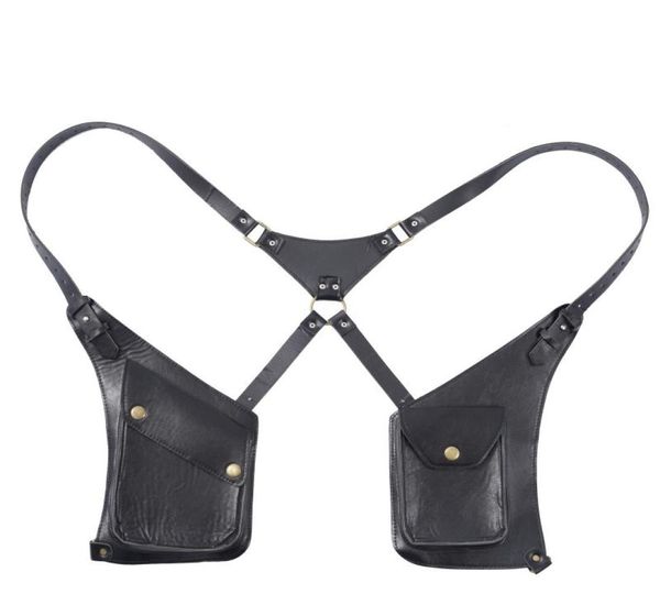 

belts men body chest belt bag antitheft underarm shoulder tank punk adjustable strap holster outdoor pocket costume2474892, Black;brown