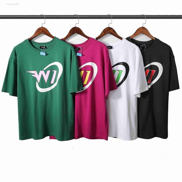 

spring/summer new welldone shirt creative letter printing neck short sleeve batch v59b, White;black