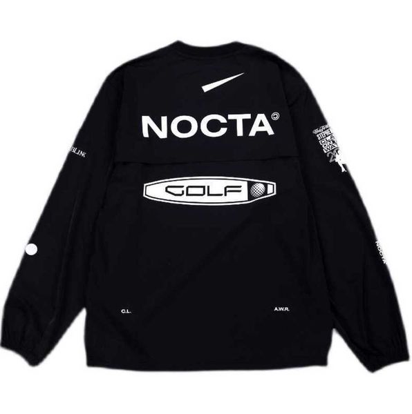 

2023 men's hoodies us version nocta golf co branded draw breathable quick drying leisure sports t-shirt long sleeve round neck summer n, Black