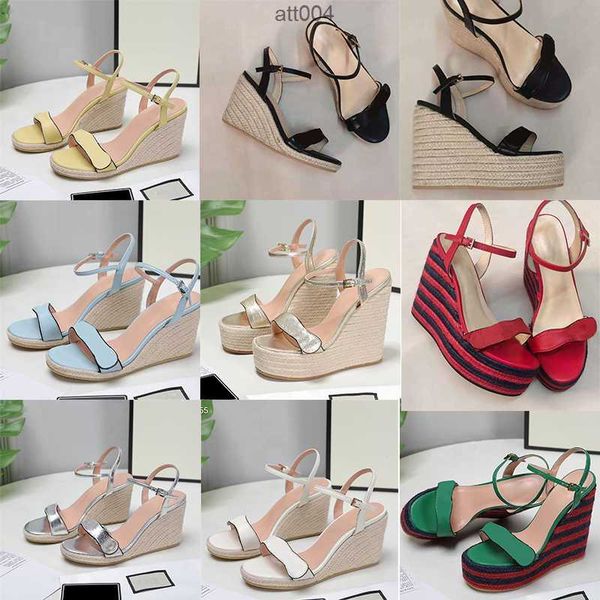 

designer sandals women ankle cord espadrille wedge-shaped heel heels 13cm fashion genuine leather strap fisherman wedding dress party shoes, Black