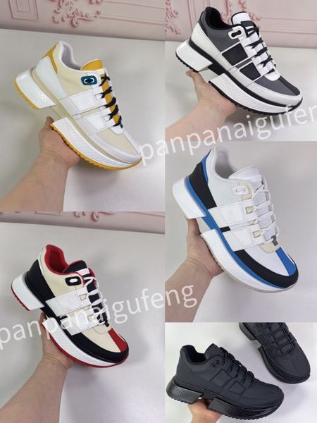 

men's sneakers designer white shoes triple leather printed sneaker platform women casual shoe, Black