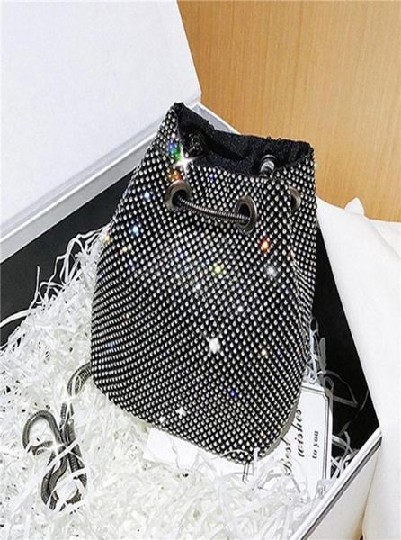 

evening bags women mini chain shoulder purses handbags crystal clutch bucket rhinestone party crossbody bag fashion diamondevening6190680