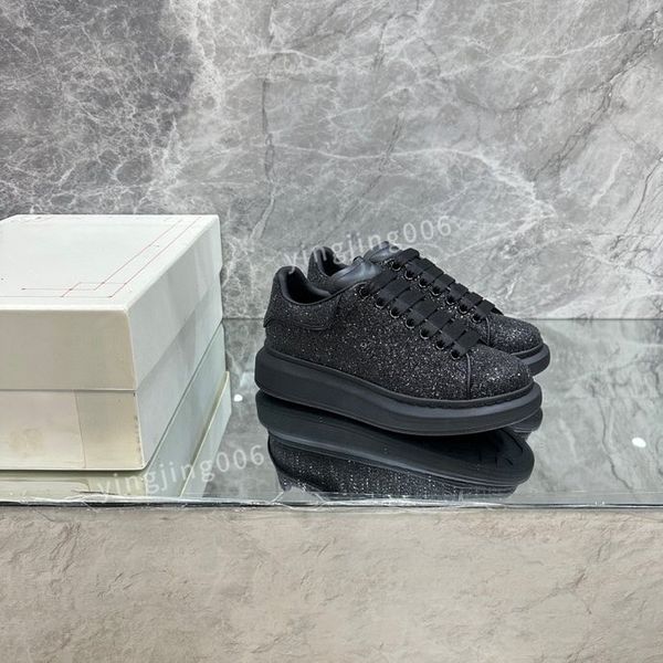 

new designer platform men casual shoes leather lace-up sneaker lady flat running trainers letters gym sneaker2023, Black