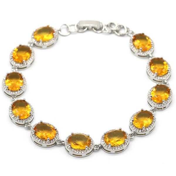 

bangle 13x11mm dazzling 16.8g golden citrine smokey z blue aquamarine cz women wedding silver bracelet 7.09.0", Black