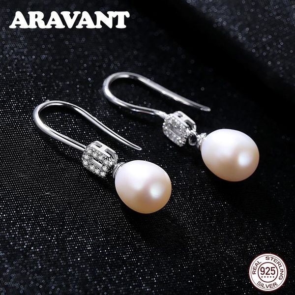 

knot 925 sterling silver pearl drop earring for women fashion jewelry
