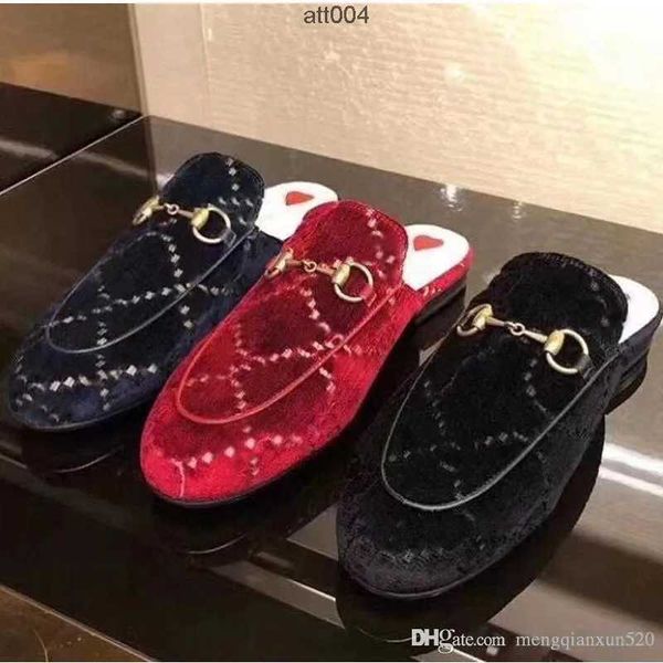

summer men beach slippers classic designer shoe lazy flat baotou flip flops 100 leather lady slides suede letter women shoes cowhide metal m, Black