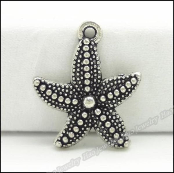 

100 pcs vintage charms starfish pendant tibetan silver zinc alloy fit bracelet necklace diy metal jewelry findings9115788, Bronze;silver