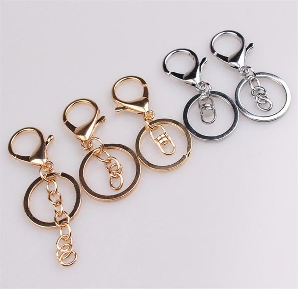 

30pcslot keychains key chains jewelry findings components gold silver plated lobster clasp keyring making supplies diy jewelry4076815, Slivery;golden