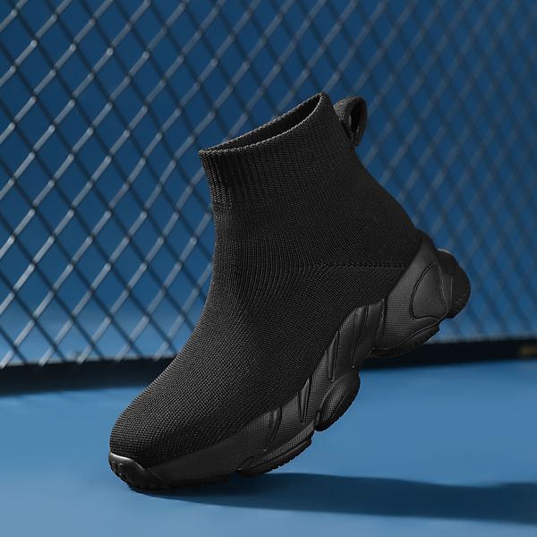 

sneakers high comfortable walking shoes boys girls breathable sneakers kids children casual sports shoe socks loafers size 27-38 230520, Black;red