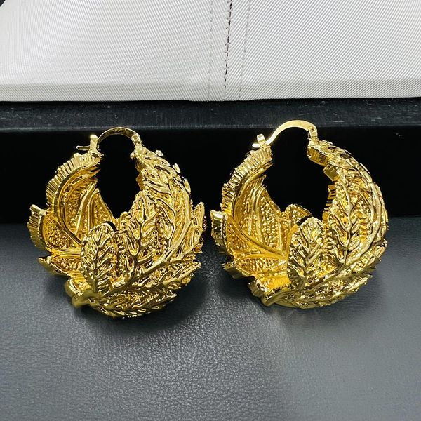 

huggie fashion round big copper golden earrings jewelry design for african women wedding accessories gift big size earring, Golden;silver