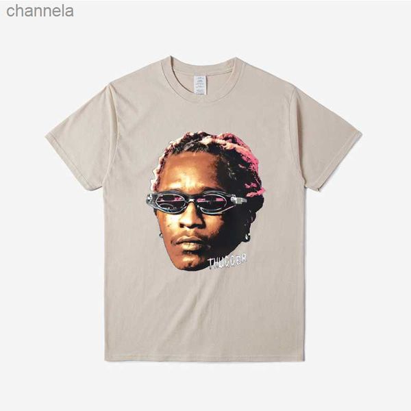 

men's t-shirts cotton t shirt women men tee young thug thugger graphic t-shirt african descent rapper style hip hop tshirt vintage, White;black