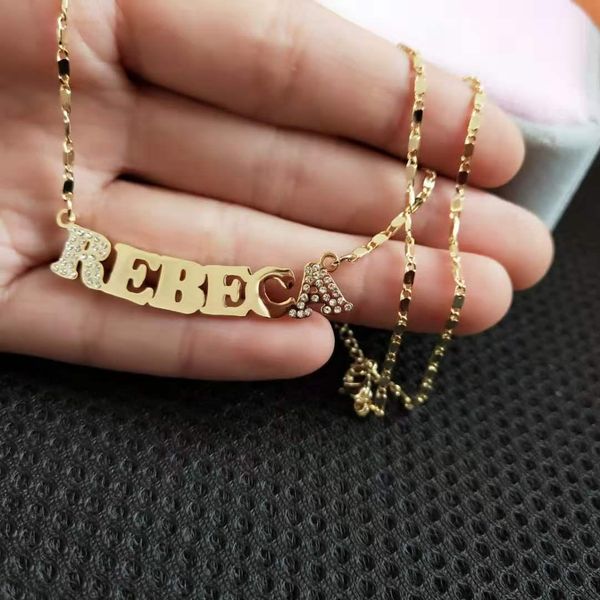 

necklaces doremi iced out bling personalized custom name necklace your name stainless steel charm nameplate necklace jewelry women gifts, Silver