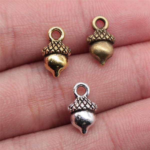 

other 200pcs 13x7mm charm acorn 3d acorn charm 3d pine nuts acorn pendant charm for jewelry making